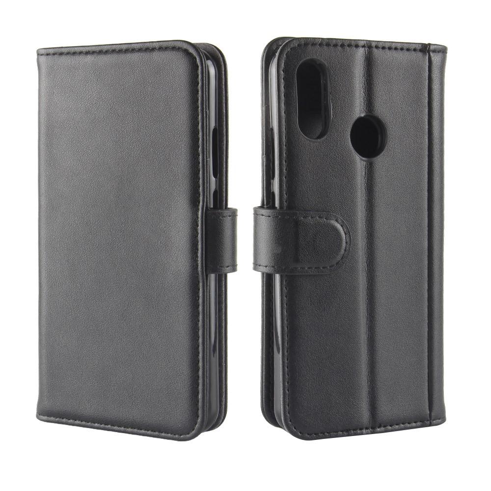 Étui en cuir veritable Huawei P20 Lite, Noir