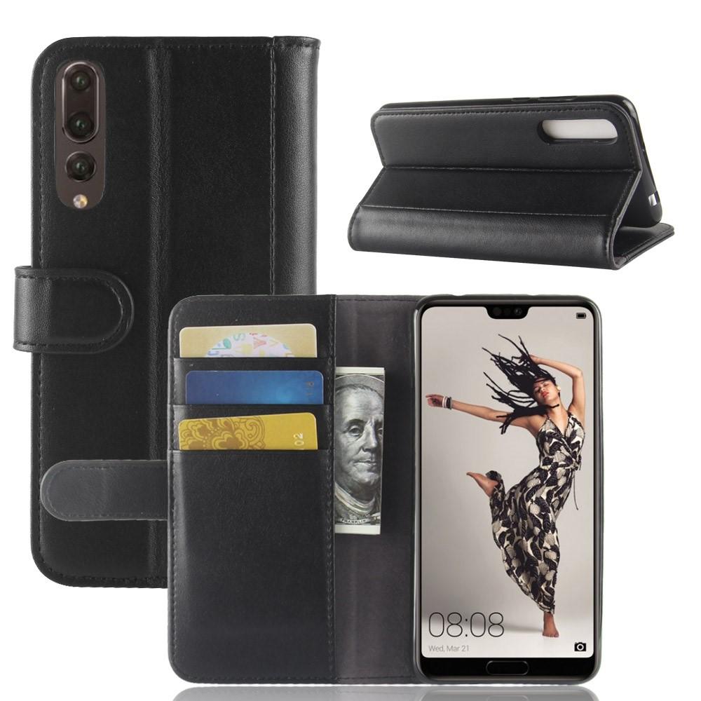 Étui en cuir veritable Huawei P20 Pro, Noir