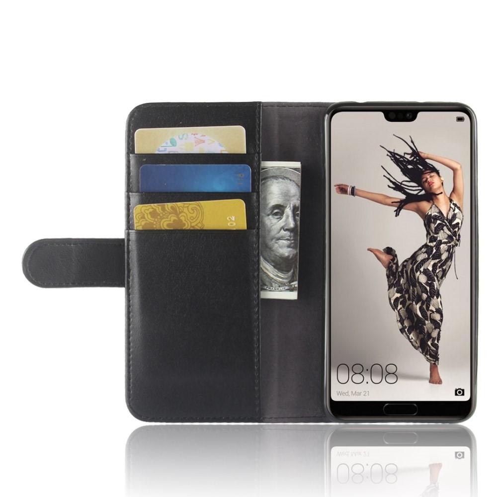 Étui en cuir veritable Huawei P20 Pro, Noir