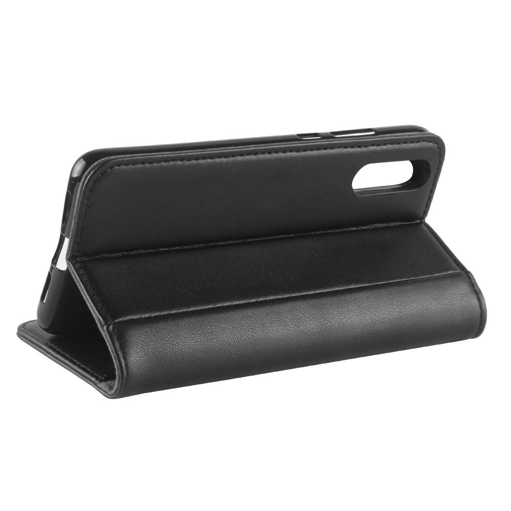 Étui en cuir veritable Huawei P20, Noir