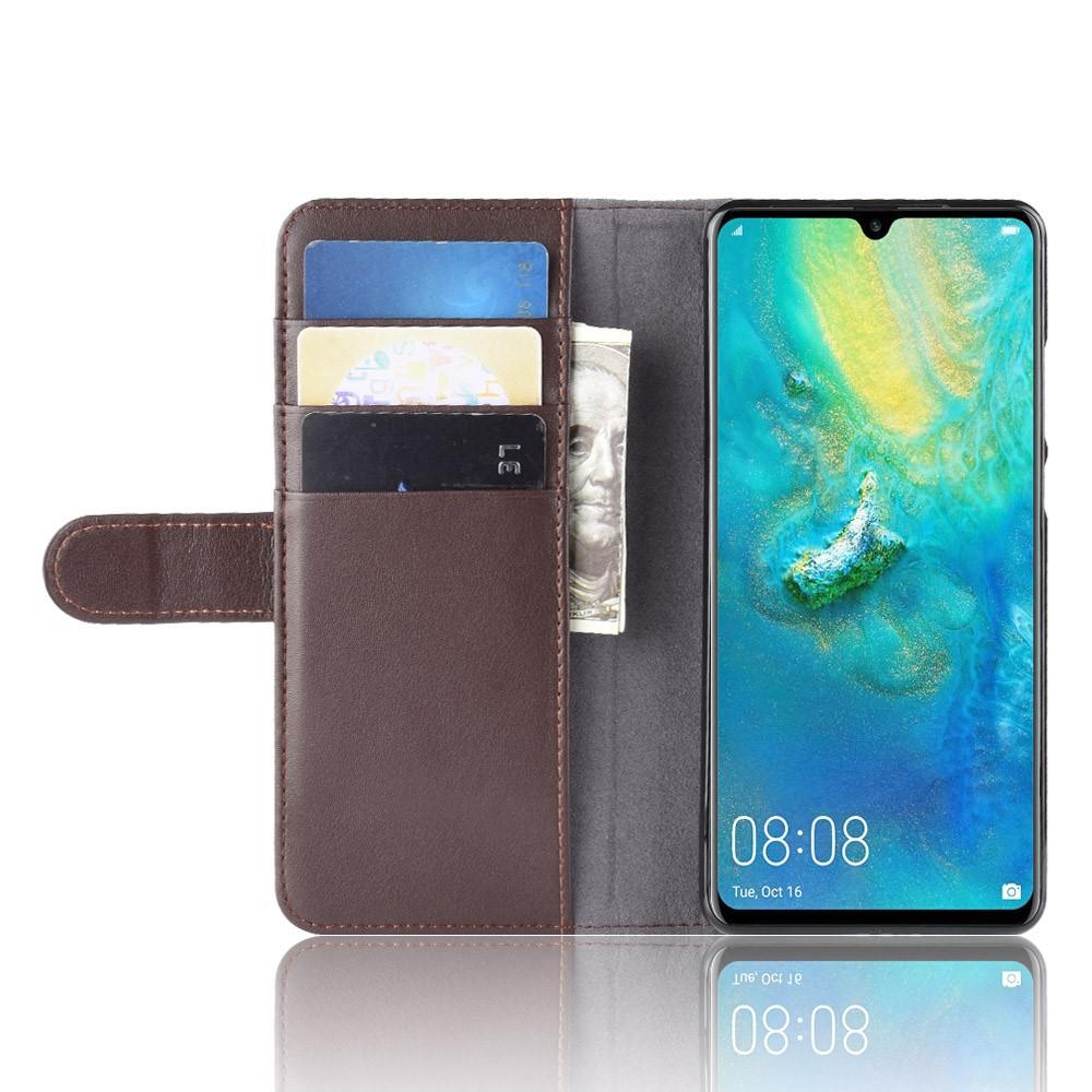 Étui en cuir veritable Huawei P30 Pro, marron