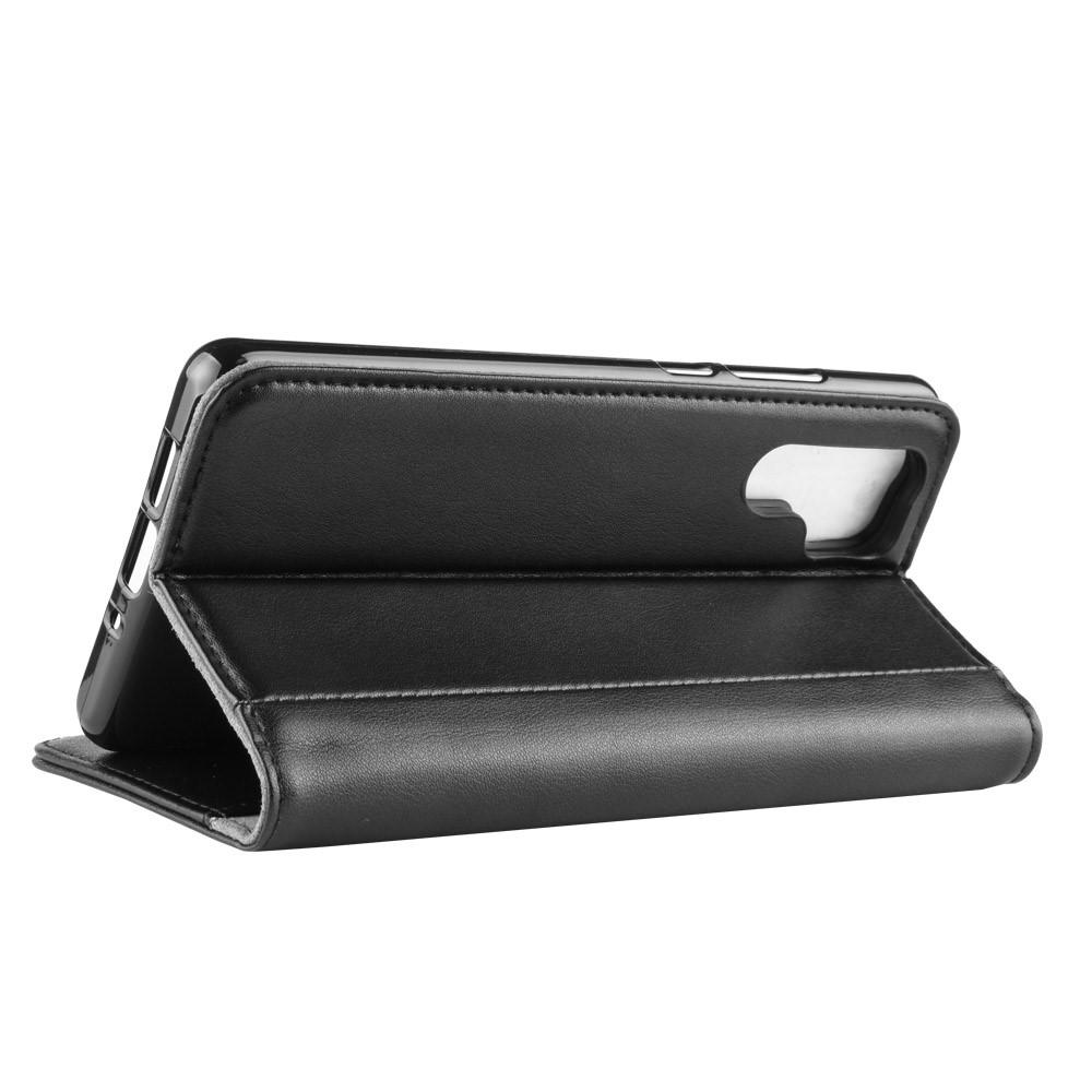 Étui en cuir veritable Huawei P30 Pro, Noir