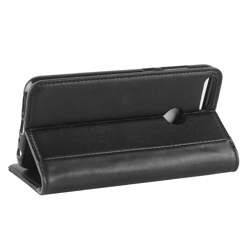 Étui en cuir veritable Huawei P Smart, Noir