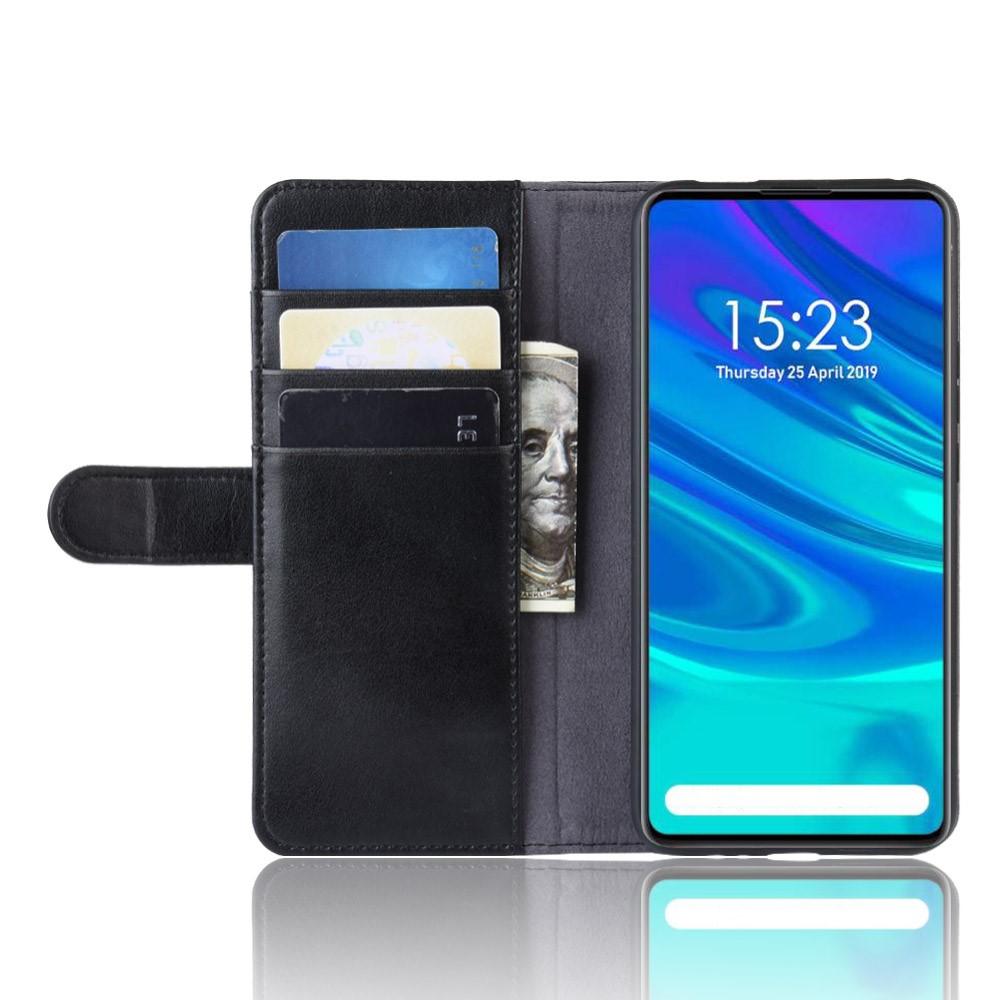 Étui en cuir veritable Huawei P Smart Z, noir