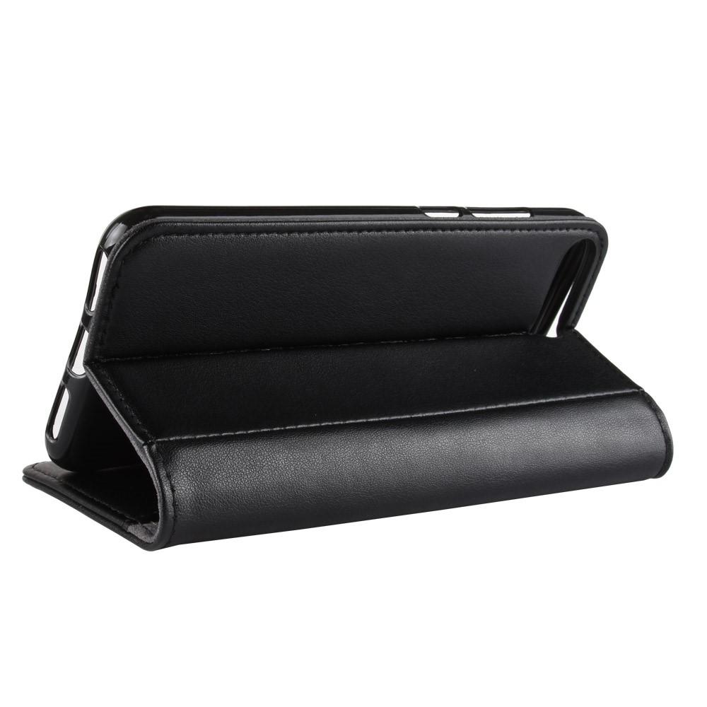 Étui en cuir veritable Huawei Y6 2018, Noir
