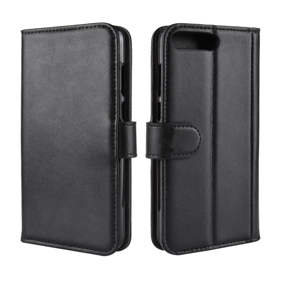 Étui en cuir veritable Huawei Y6 2018, Noir