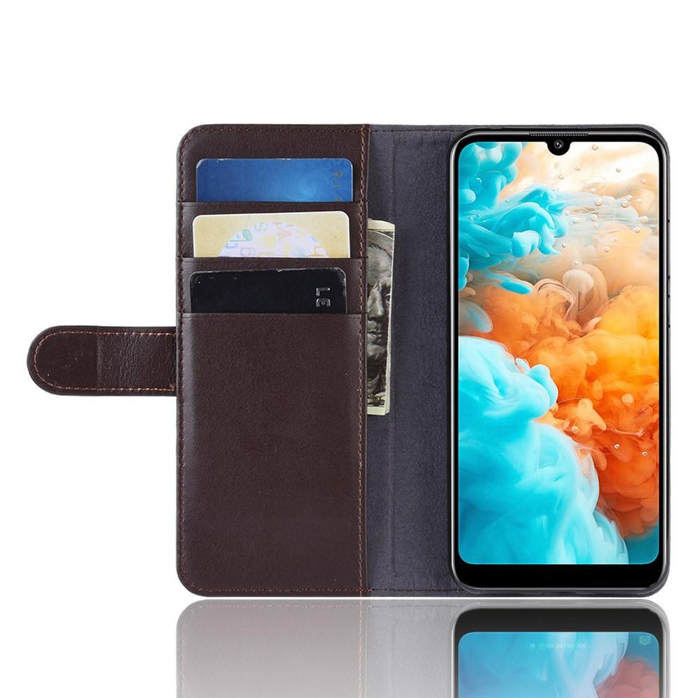 Étui en cuir veritable Huawei Y6 2019, marron