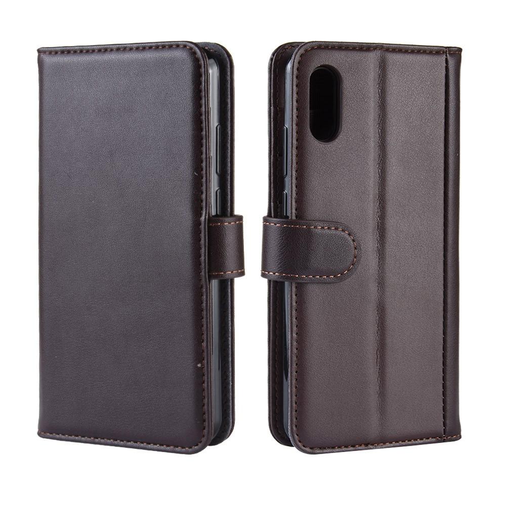 Étui en cuir veritable Huawei Y6 2019, Marron
