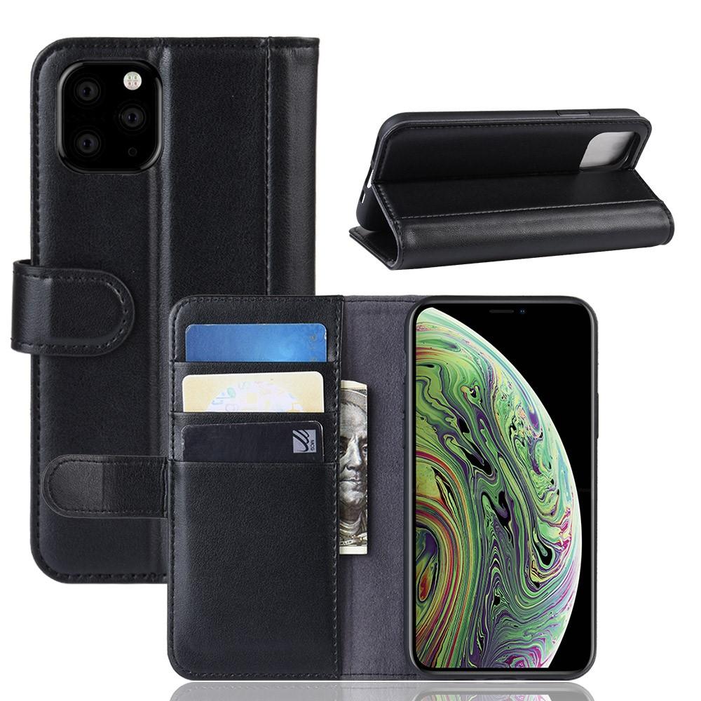 Étui en cuir veritable iPhone 11 Pro, Noir