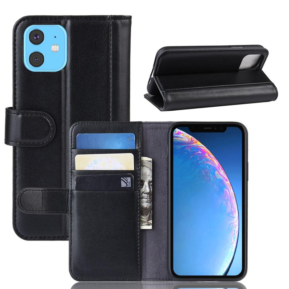 Étui en cuir veritable iPhone 11, Noir