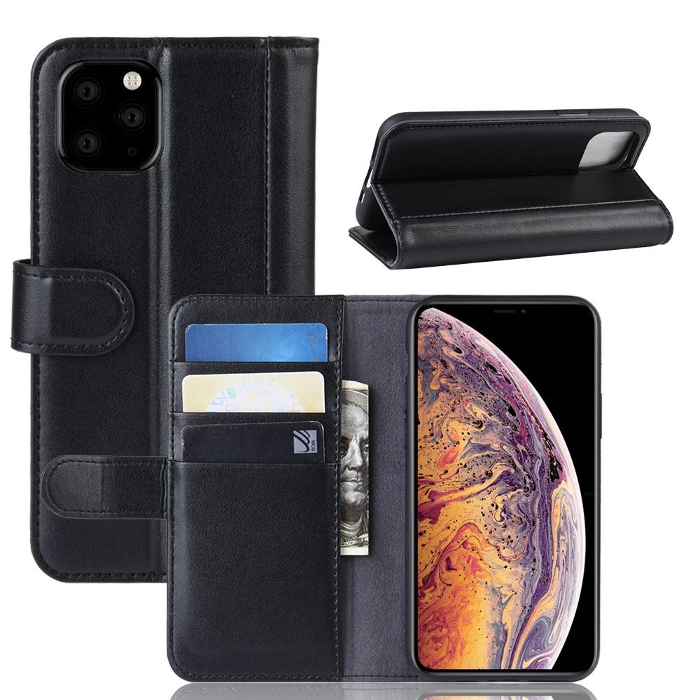 Étui en cuir veritable iPhone 11 Pro Max, Noir