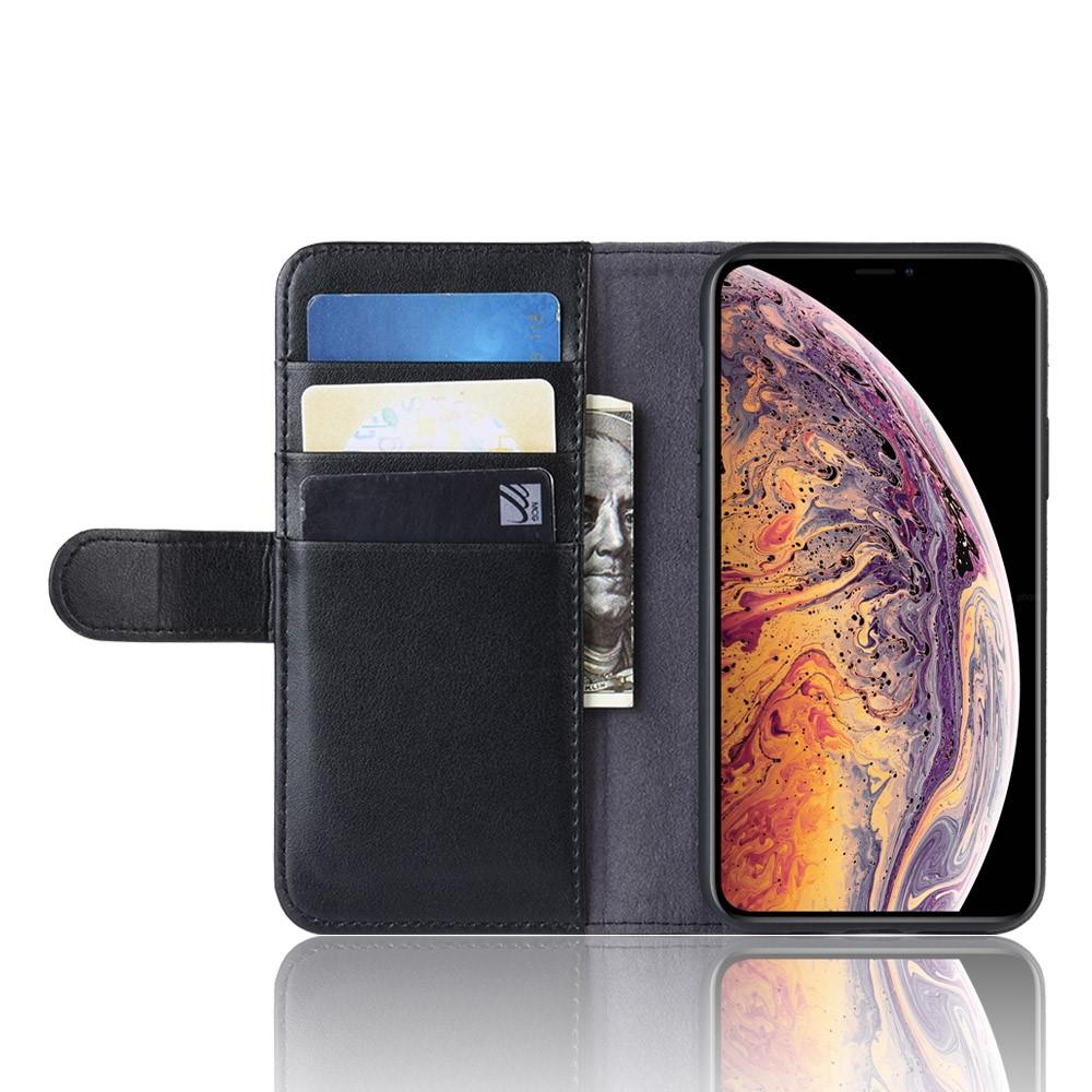 Étui en cuir veritable iPhone 11 Pro Max, Noir