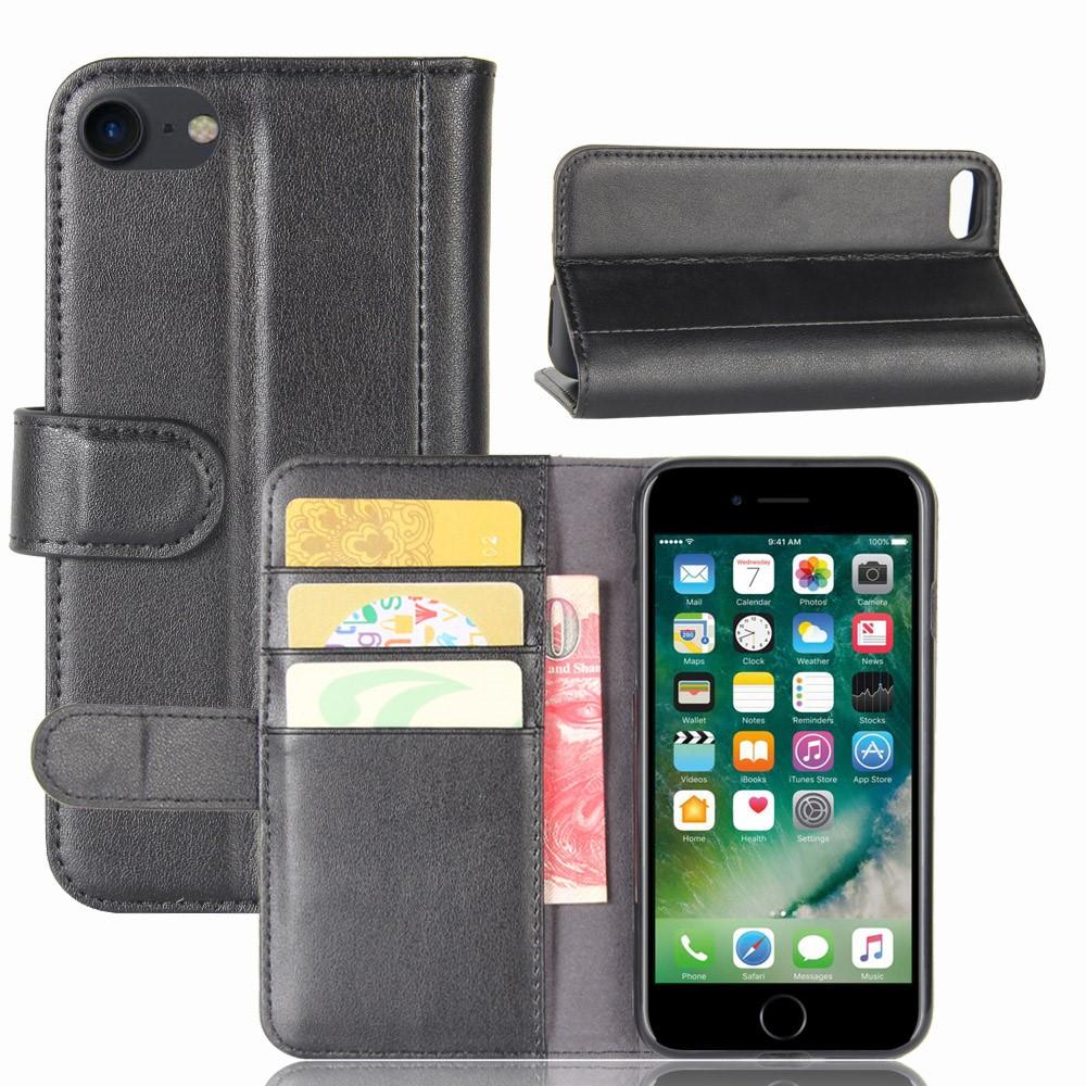 Étui en cuir veritable iPhone 7 Plus/iPhone 8 Plus, Noir