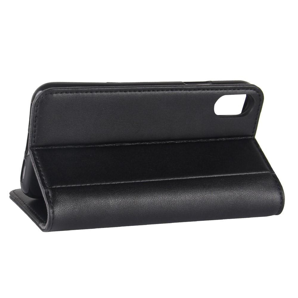Étui en cuir veritable iPhone X/XS, Noir