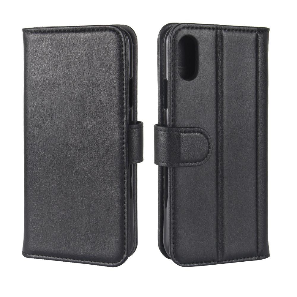 Étui en cuir veritable iPhone X/XS, Noir