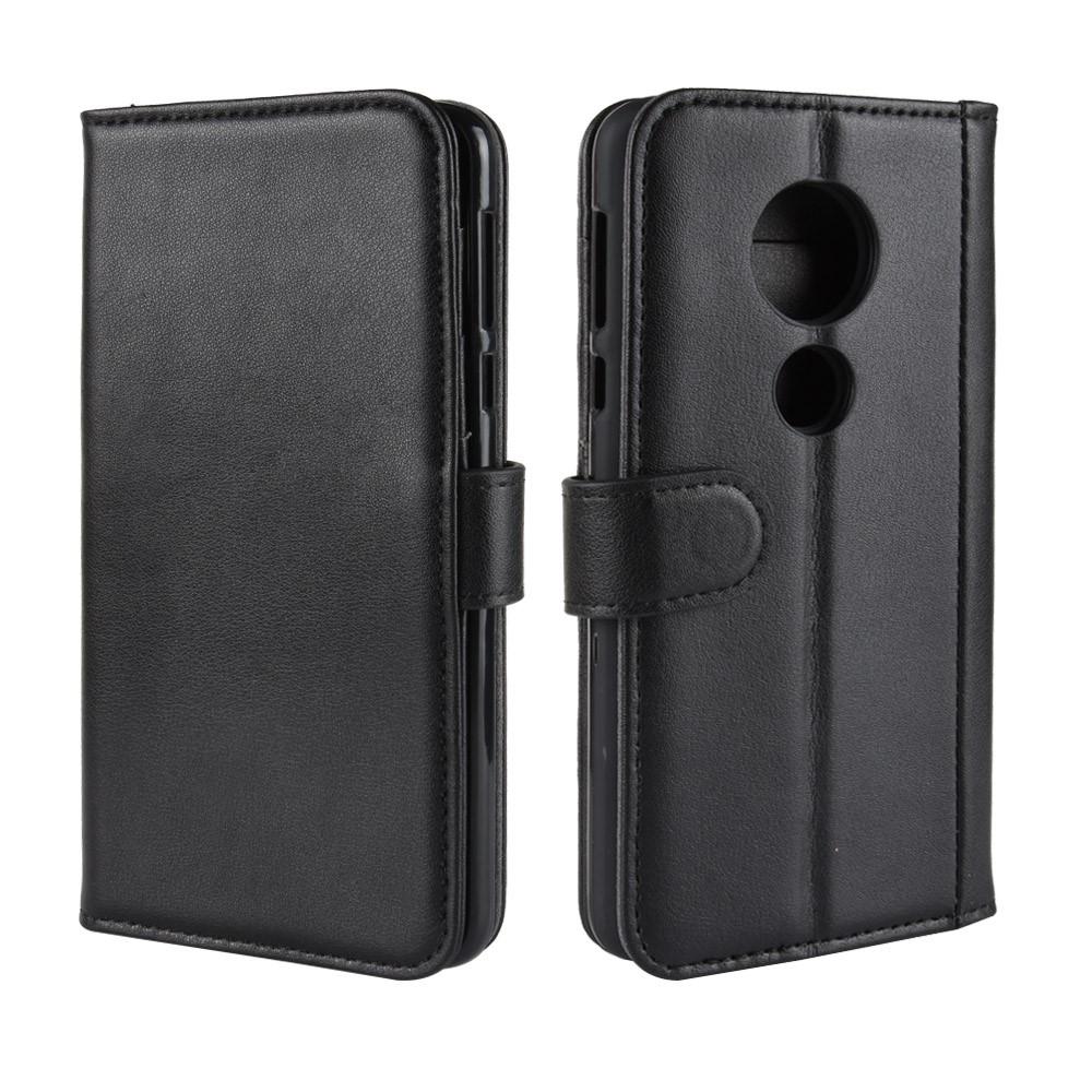Étui en cuir veritable Motorola Moto E5/Moto G6 Play, Noir