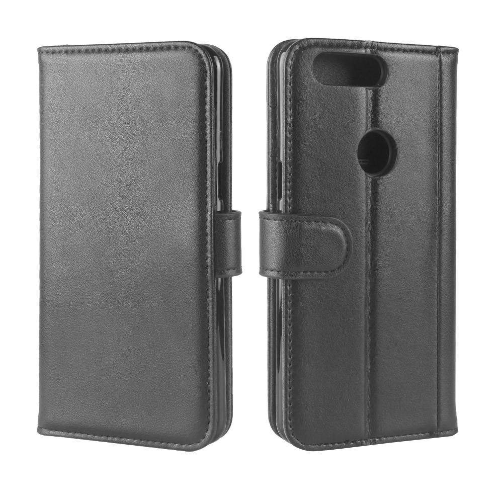 Étui en cuir veritable  OnePlus 5T, Noir
