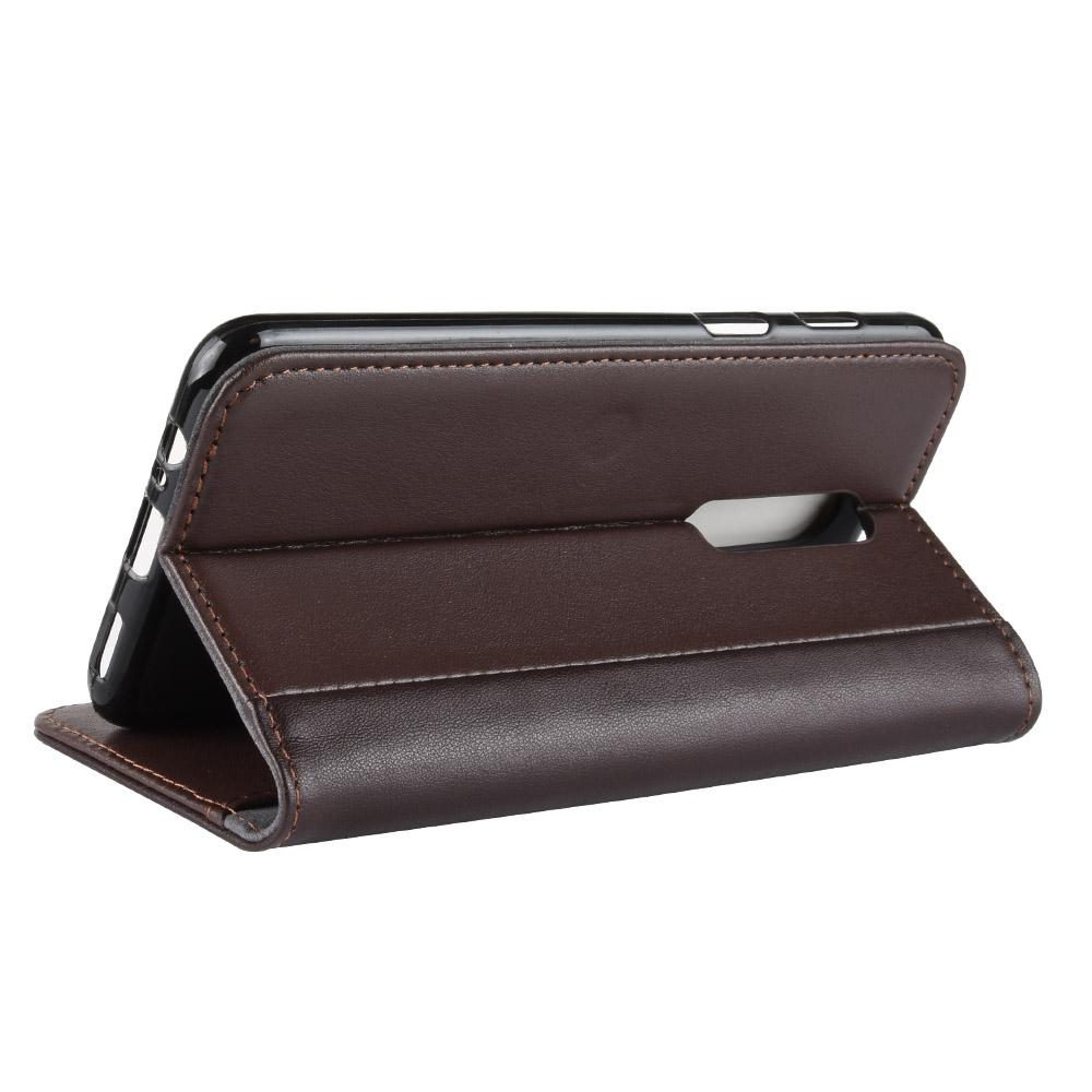 Étui en cuir veritable  OnePlus 6, Marron