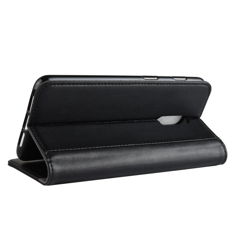 Étui en cuir veritable  OnePlus 6T, Noir