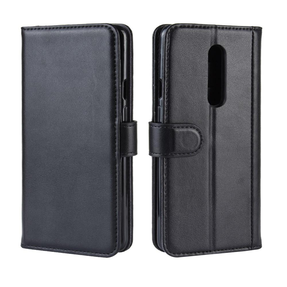 Étui en cuir veritable  OnePlus 7 Pro, Noir