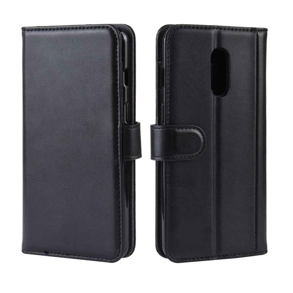 Étui en cuir veritable  OnePlus 7, Noir