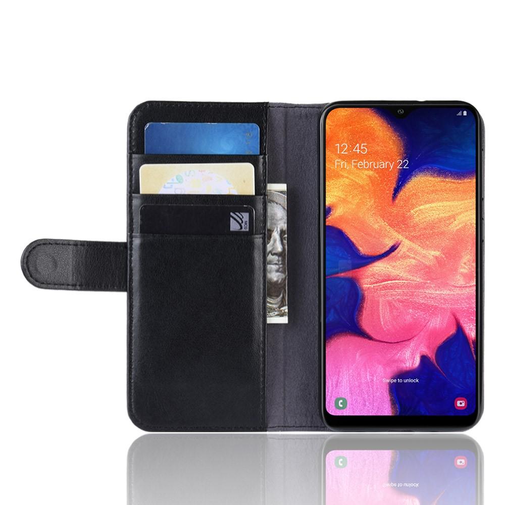 Étui en cuir veritable Samsung Galaxy A10, noir