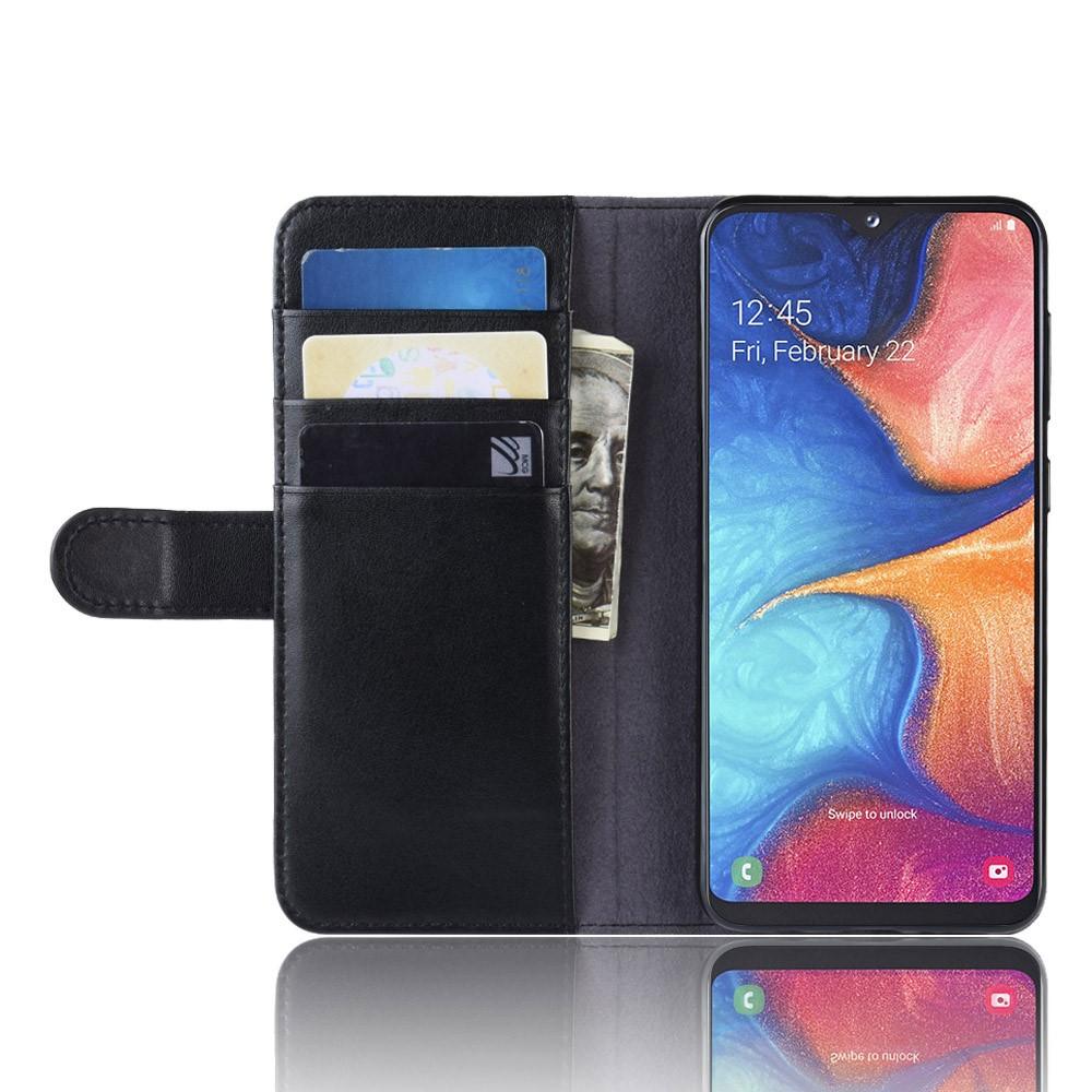 Étui en cuir veritable Samsung Galaxy A20e, Noir