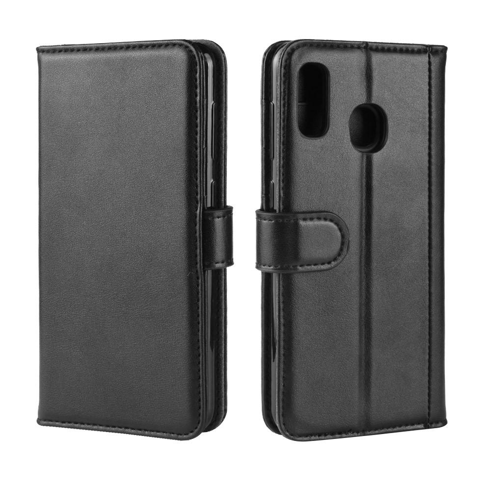 Étui en cuir veritable Samsung Galaxy A20e, Noir