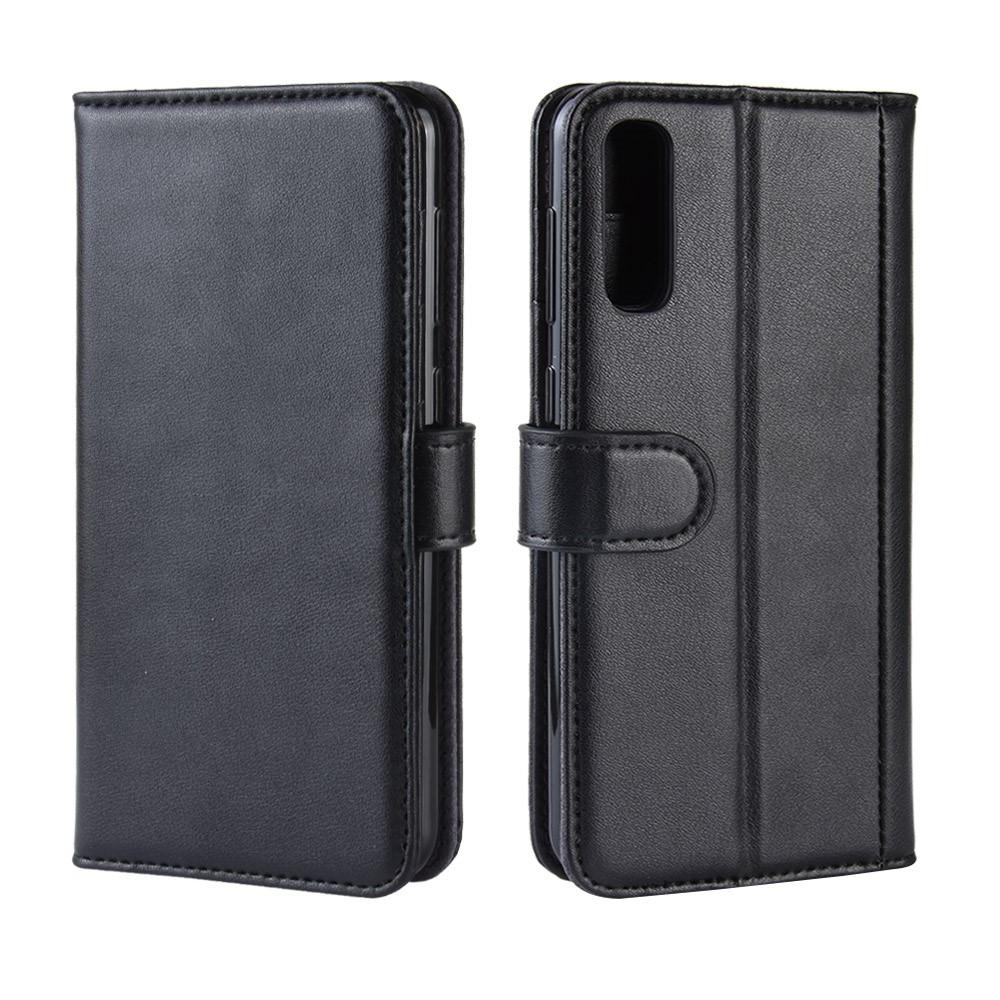 Étui en cuir veritable Samsung Galaxy A50, Noir