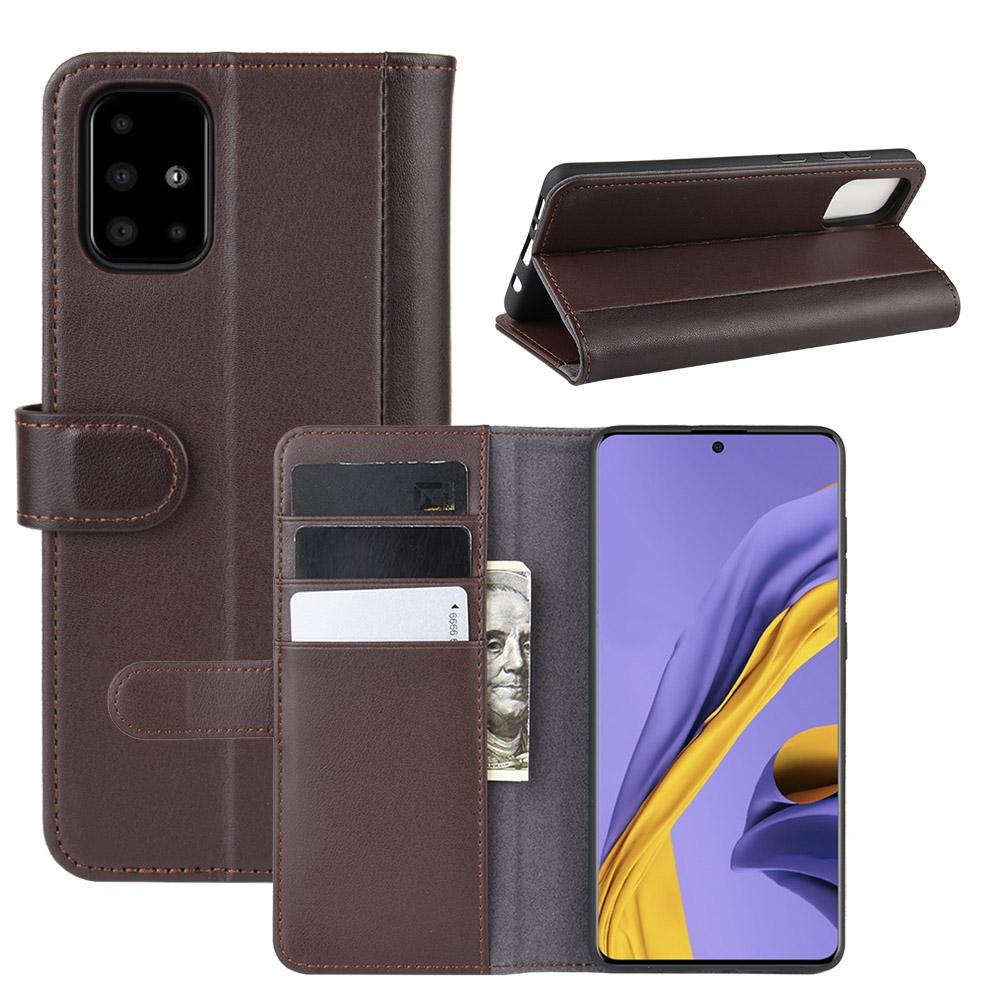 Étui en cuir veritable Samsung Galaxy A51, Marron