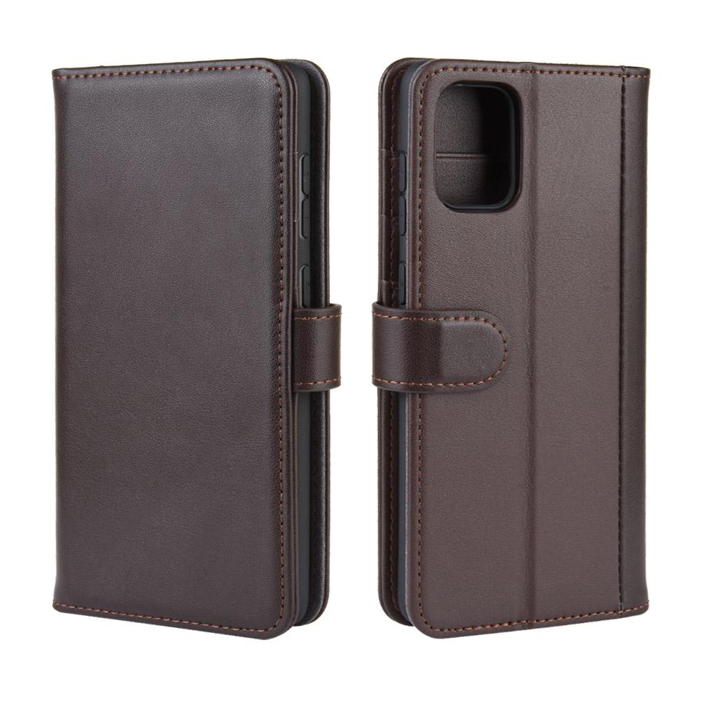 Étui en cuir veritable Samsung Galaxy A51, Marron