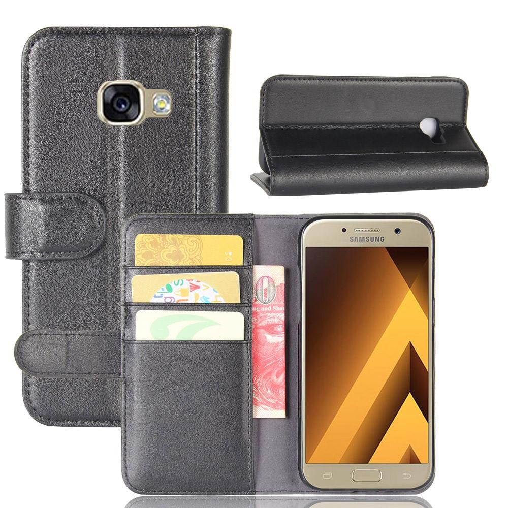 Étui en cuir veritable Samsung Galaxy A5 2017, Noir