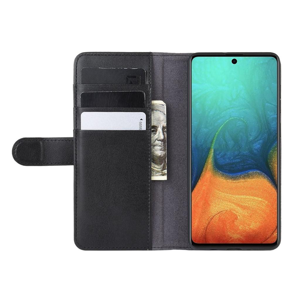 Étui en cuir veritable Samsung Galaxy A71, Noir