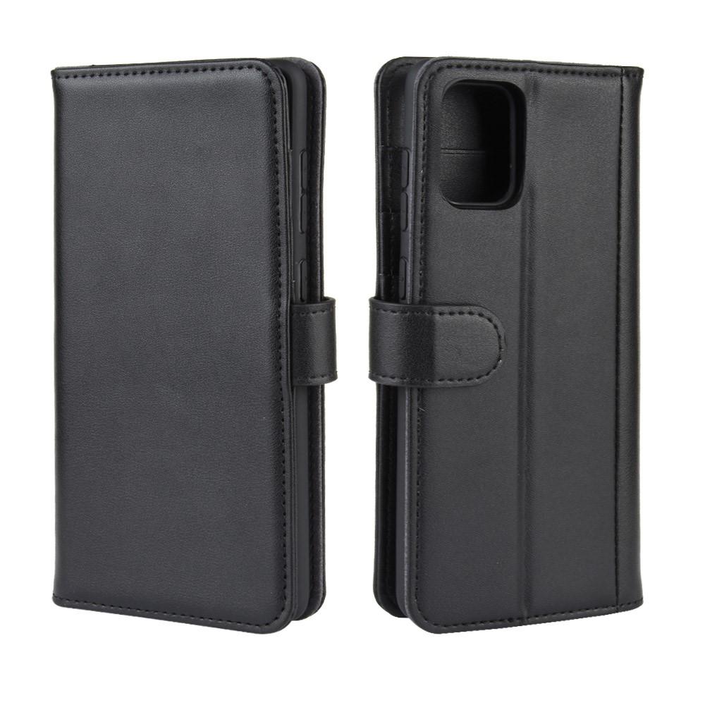 Étui en cuir veritable Samsung Galaxy A71, Noir