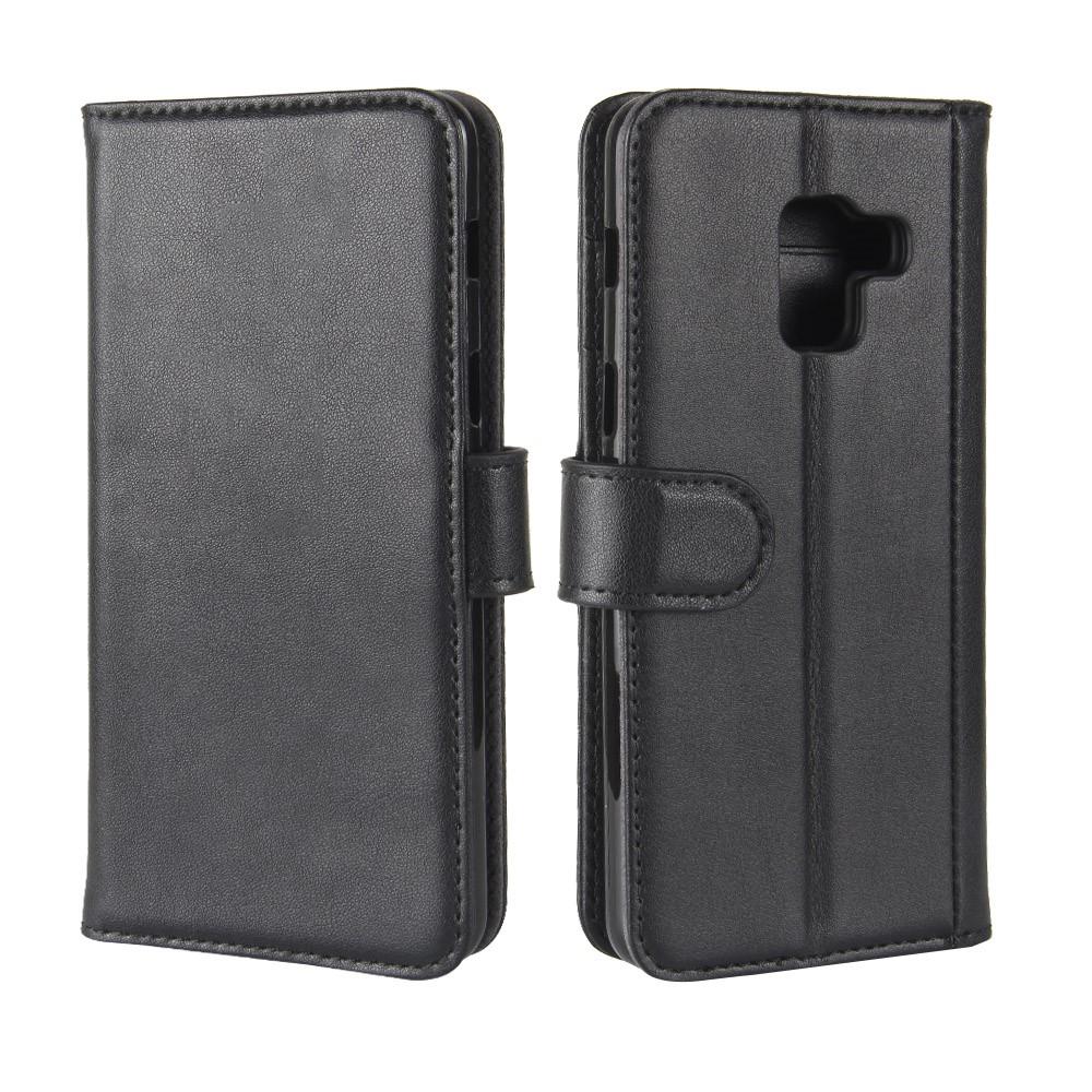Étui en cuir veritable Samsung Galaxy A8 2018, Noir