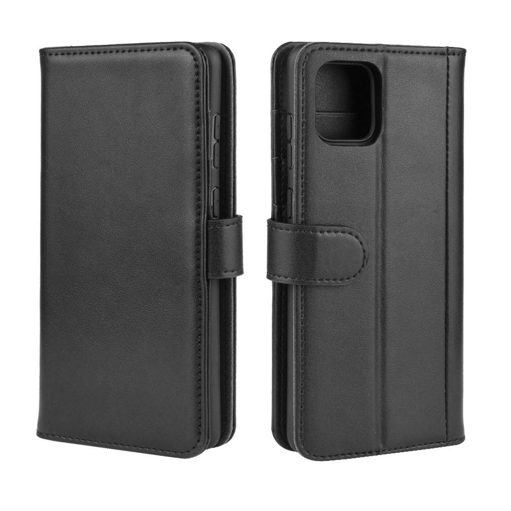 Étui en cuir veritable Samsung Galaxy Note 10 Lite, Noir