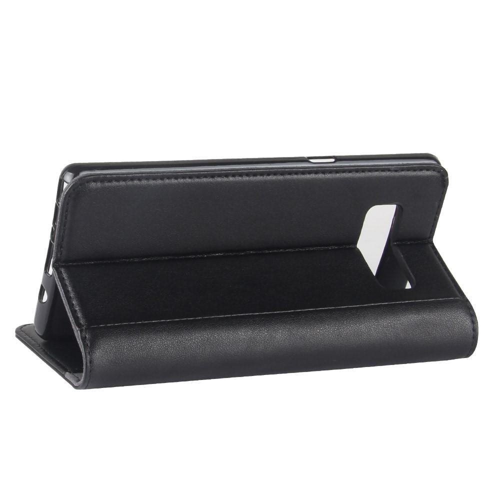 Étui en cuir veritable Samsung Galaxy Note 8, Noir