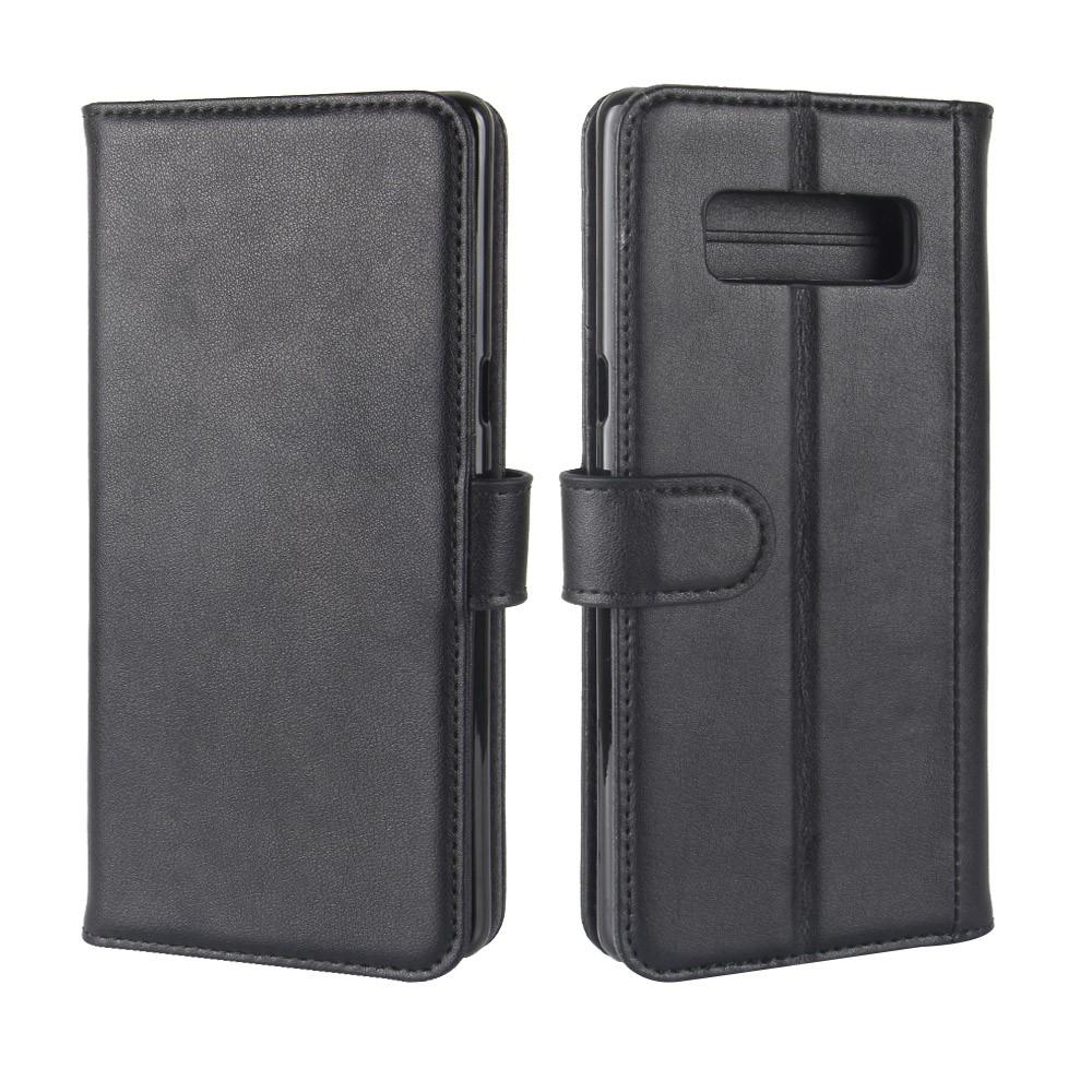Étui en cuir veritable Samsung Galaxy Note 8, Noir