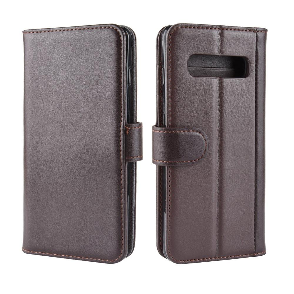 Étui en cuir veritable Samsung Galaxy S10, Marron