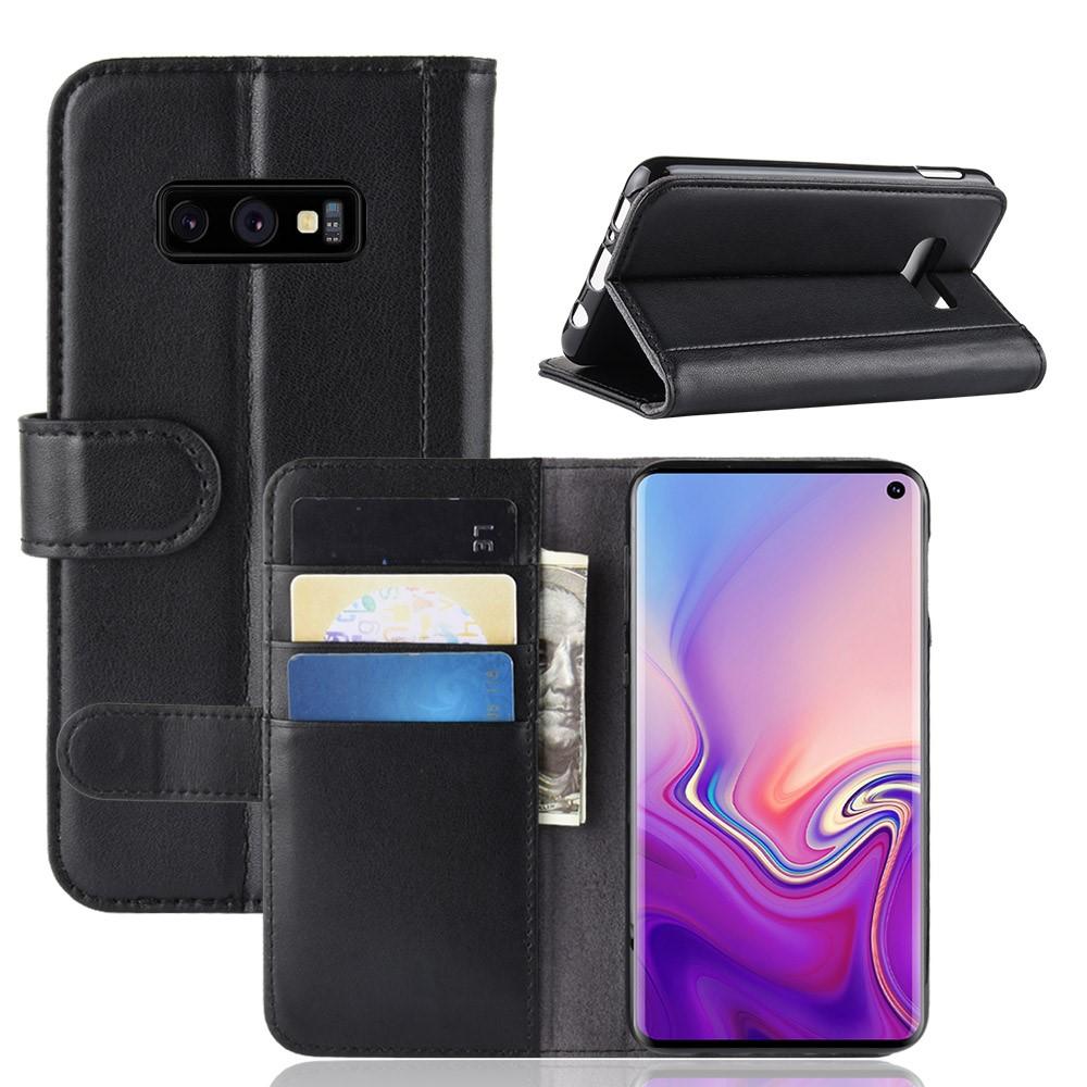 Étui en cuir veritable Samsung Galaxy S10e, noir