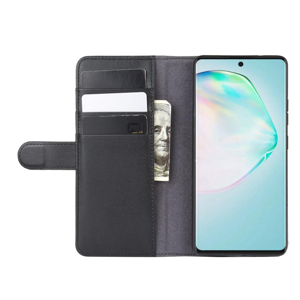 Étui en cuir veritable Samsung Galaxy S10 Lite, noir