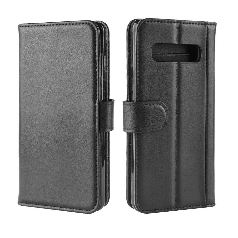 Étui en cuir veritable Samsung Galaxy S10 Plus, Noir