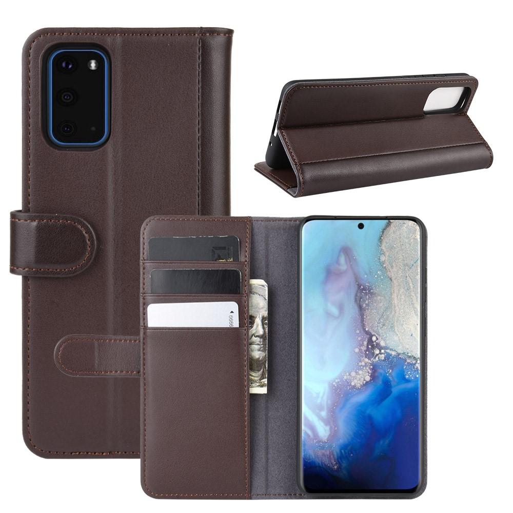 Étui en cuir veritable Samsung Galaxy S20, Marron