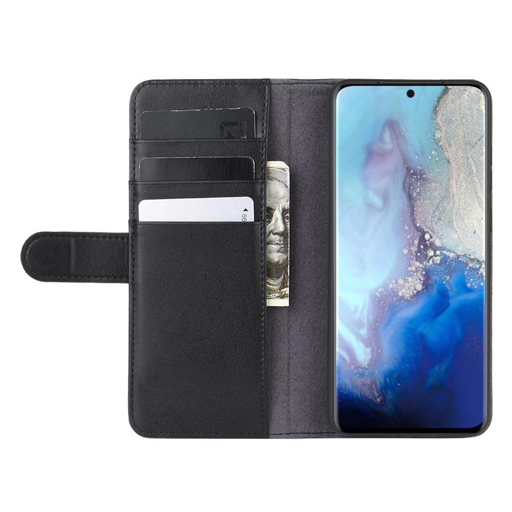 Étui en cuir veritable Samsung Galaxy S20, Noir