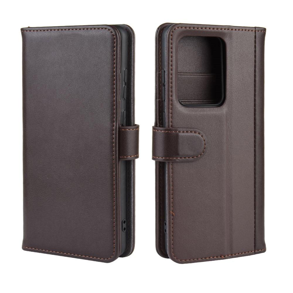 Étui en cuir veritable Samsung Galaxy S20 Ultra, Marron