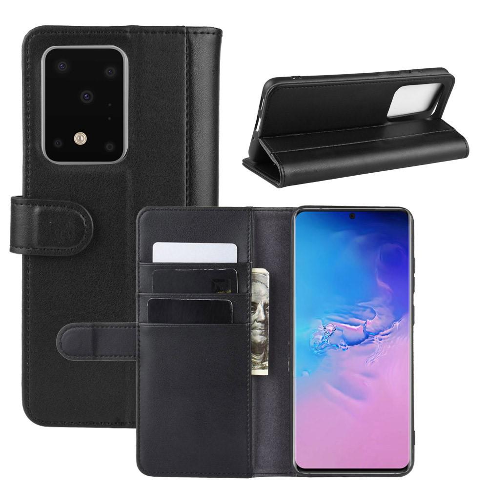 Étui en cuir veritable Samsung Galaxy S20 Ultra, Noir