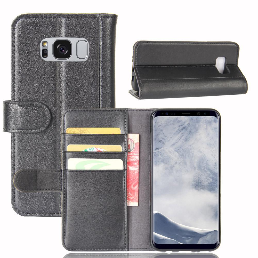 Étui en cuir veritable Samsung Galaxy S8 Plus, Noir