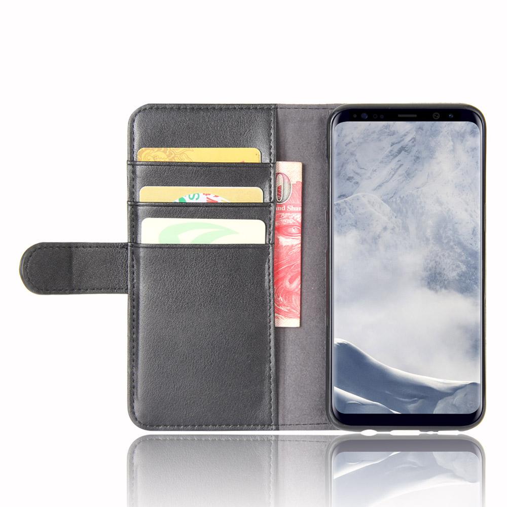 Étui en cuir veritable Samsung Galaxy S8 Plus, Noir