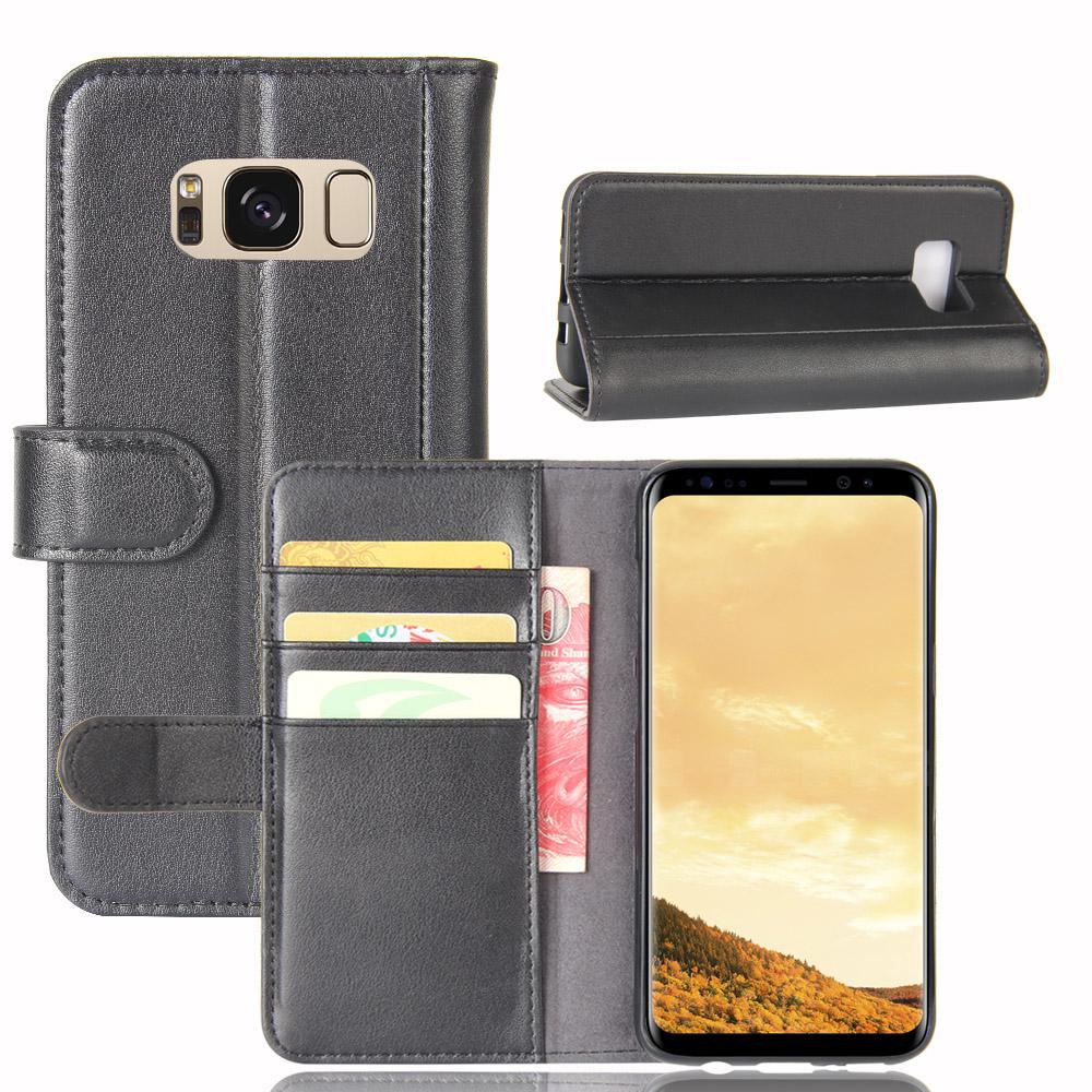 Étui en cuir veritable Samsung Galaxy S8, Noir