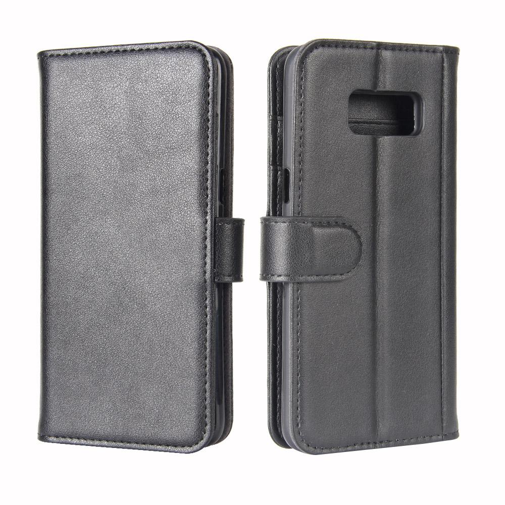 Étui en cuir veritable Samsung Galaxy S8, Noir